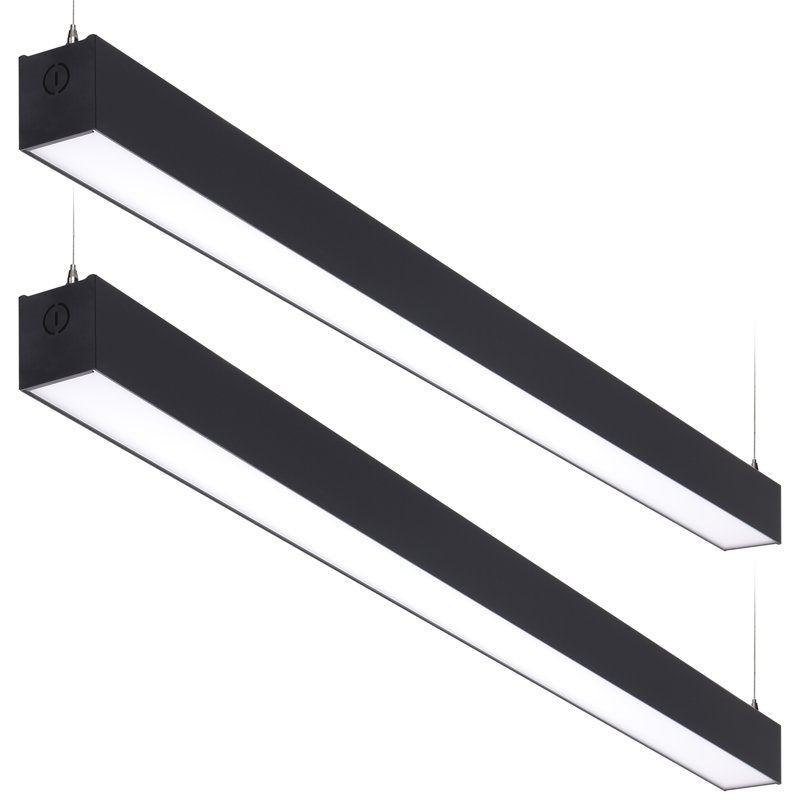 Luminaire linéaire à DEL à DEL Acie 4FT 3CCT, plafonnier ultra lumineux 40W / 50W / 60W pour plafond haut, Noir