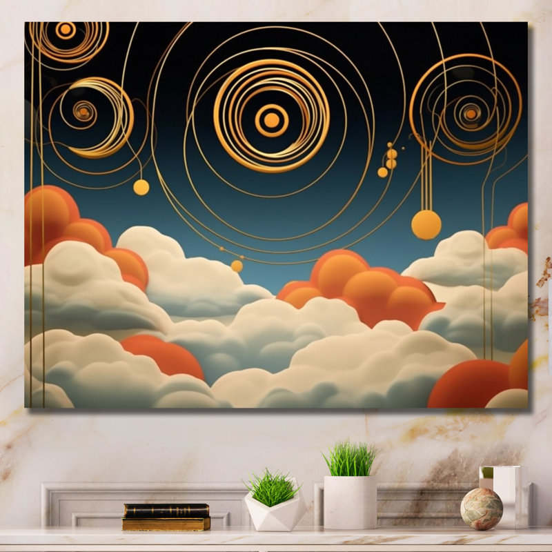 " Graphic Bliss Abstract Futuristic Landscape ", Wrapped Canvas, 12''H x 20''W x 1''D
