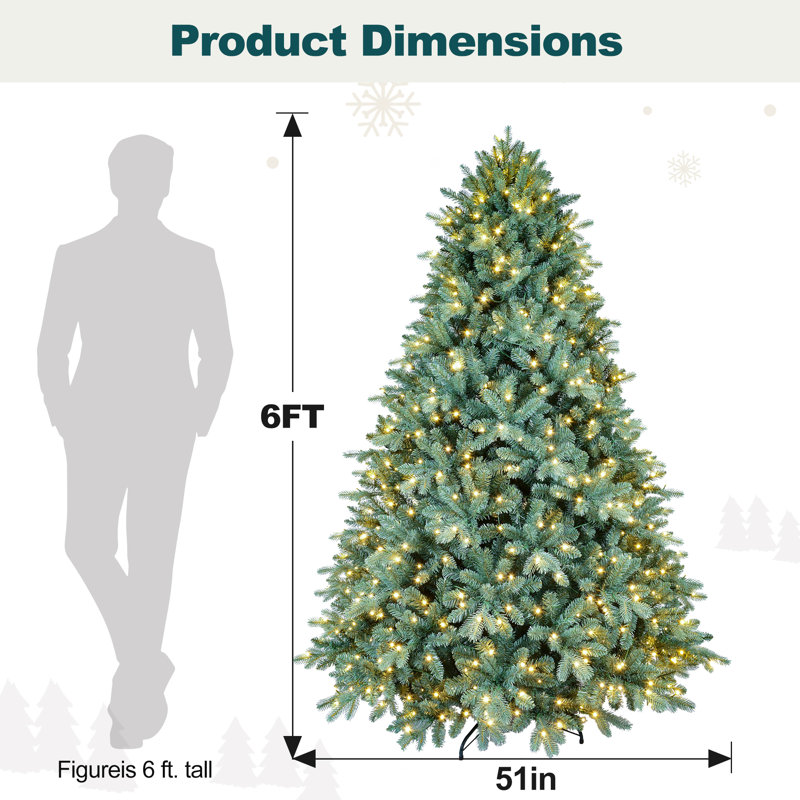 Arbre de Noël artificiel épinette bleu pré-éclairé, 6'