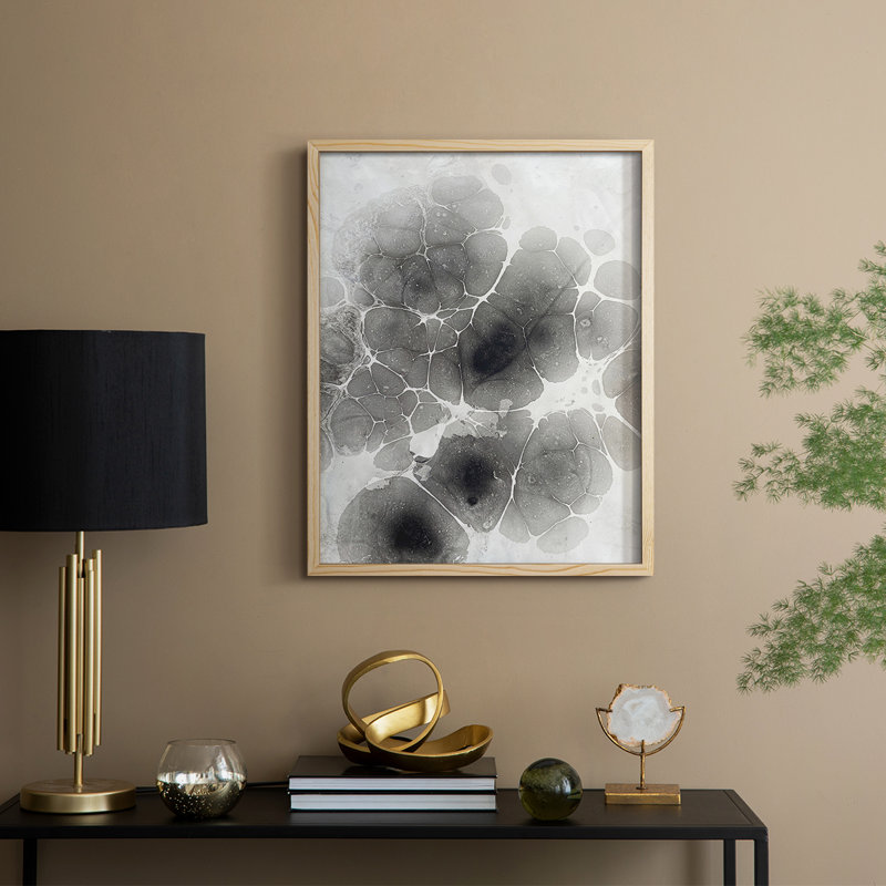 Marbré, reproduction encadrée sur bois massif, Naturel, H 15 po x l 12 po