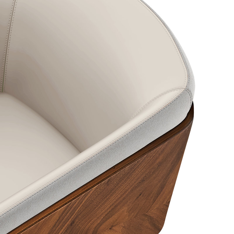 Chaise rembourrée Enrico, Crème
