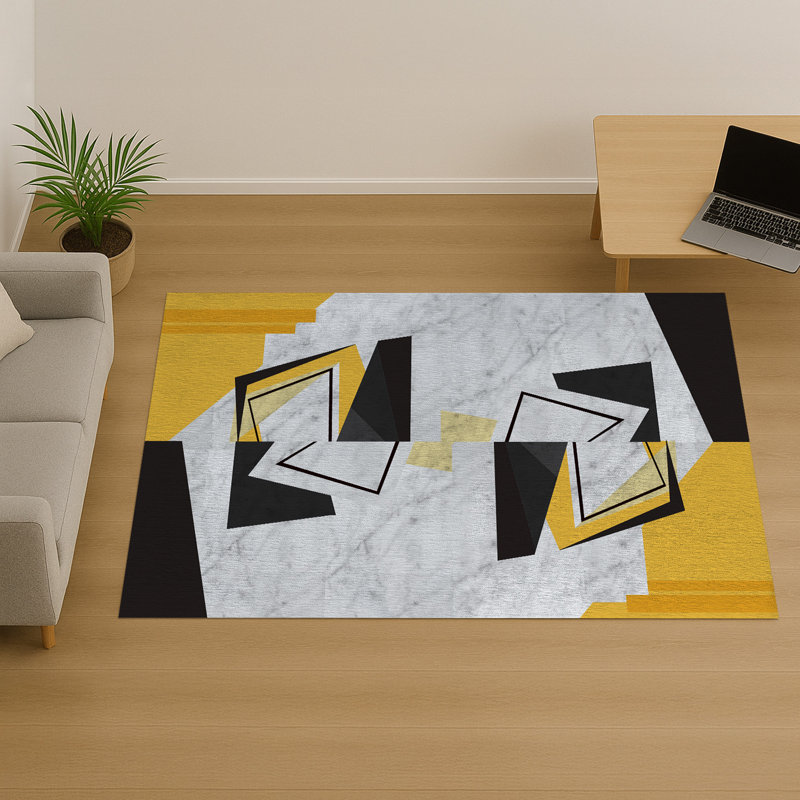 Geometric Area Rug, Runner 70 x 140 cm