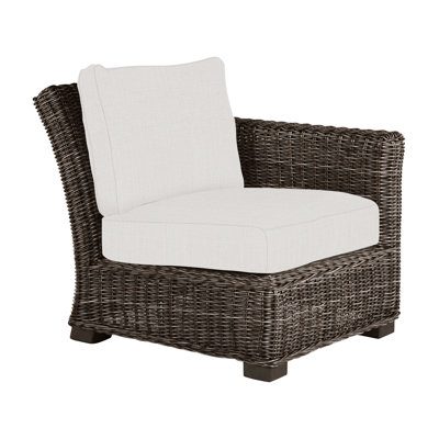 Rustic Woven Sectional Right - Black Walnut
