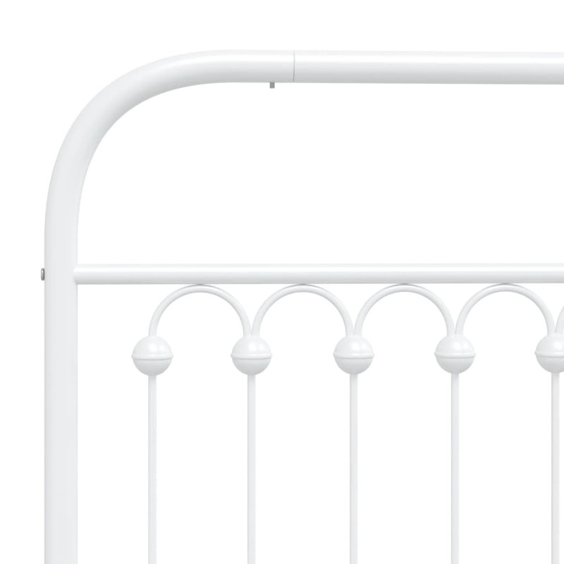 Vidaxl Bed Frame with Metal Headboard, White, 183cm x 213cm