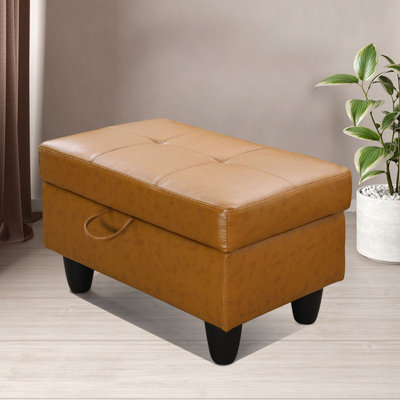 Repose-pieds moderne en similicuir avec espace de rangement pour canapés
