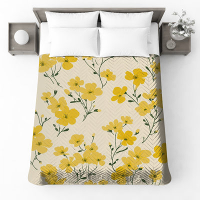 Couvre-lit matelassé jaune Buttercup