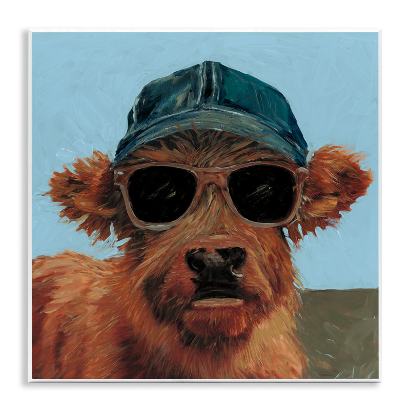 «Cow in Baseball Cap», plaque murale par Wani Pasion