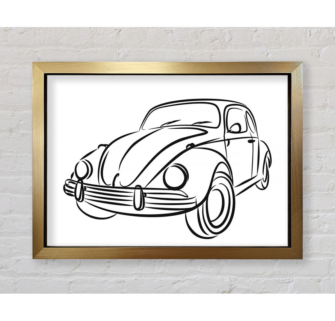 Gerahmtes Leinwandbild VW Beetle Outline