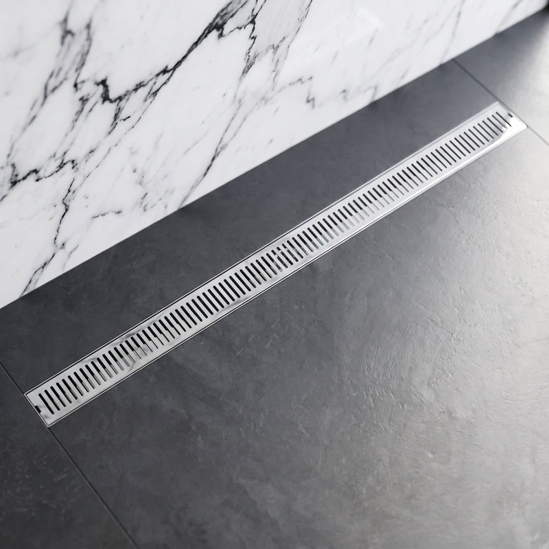 Elan 36" Rectangular Grate Linear Grid Shower Drain, Chrome