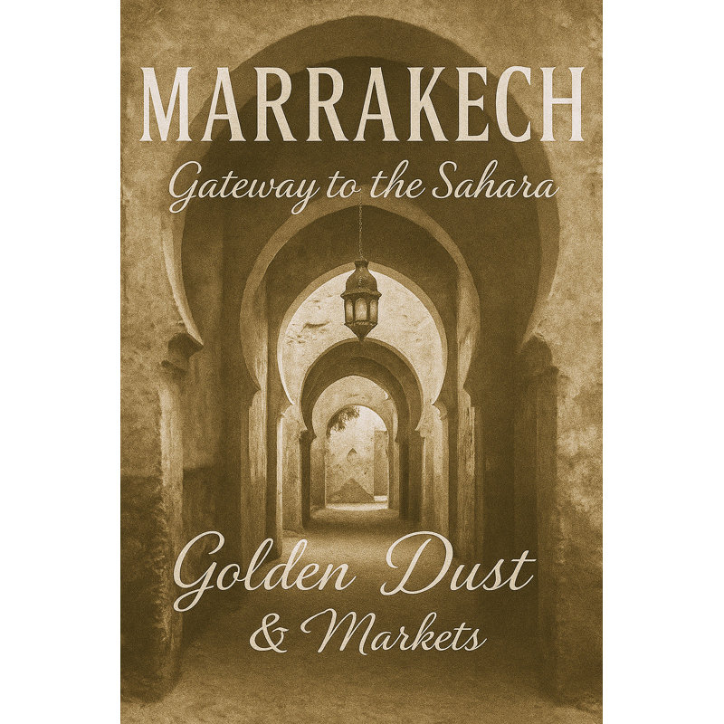 "MARRAKECH - Gateway to the Sahara", art mural sur toile, H 48 po x l 36 po