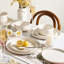 Service de table en porcelaine 18 pièces, assiettes et bols pour 6, crème-1008028617