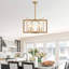 Lustre géométrique de style bougie carré / rectangulaire 6 lumières 21,7 po doré pour la salle à manger, la cuisine ou le couloir-458300948-459672783