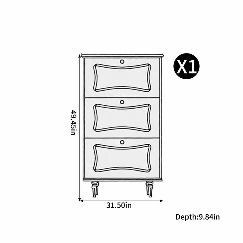 Armoire à chaussures de luxe américaine mince et légère, H 49,45 po x l 31,5 po x P 9,84 po
