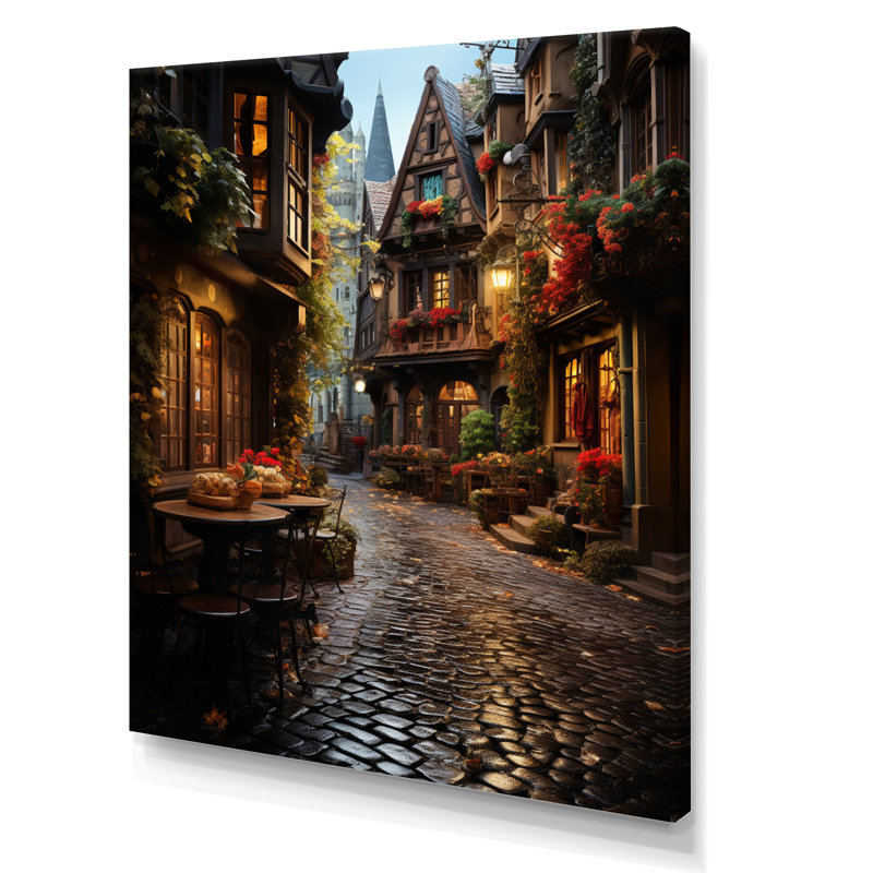 Allemagne, Allemagne, vieille ville, art mural, 32" H x 16" W, Toile tendue