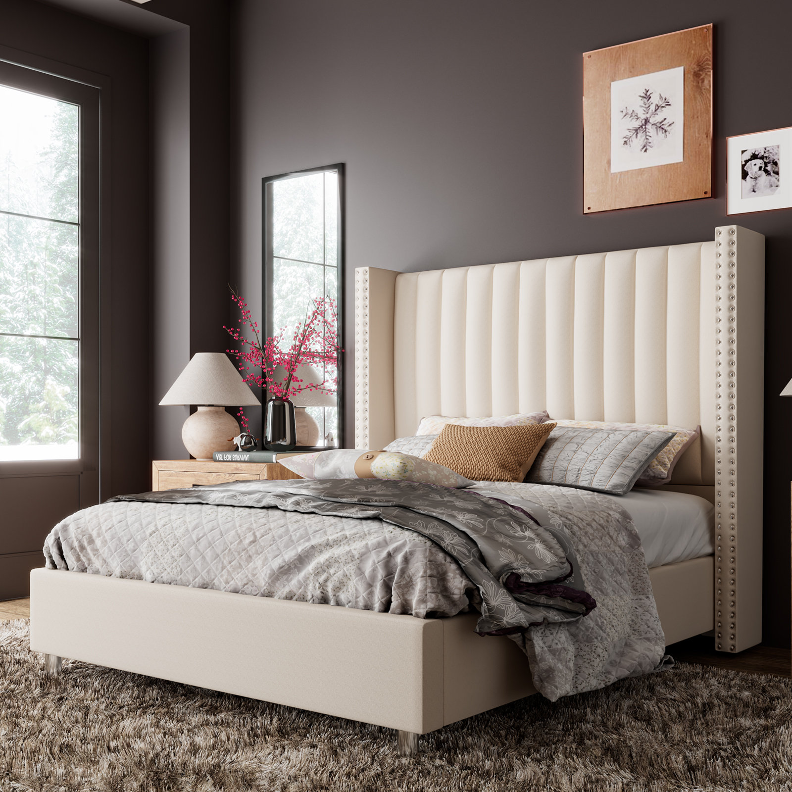 Lark Manor™ Addesyn Tufted Upholstered Low Profile Platform Bed 