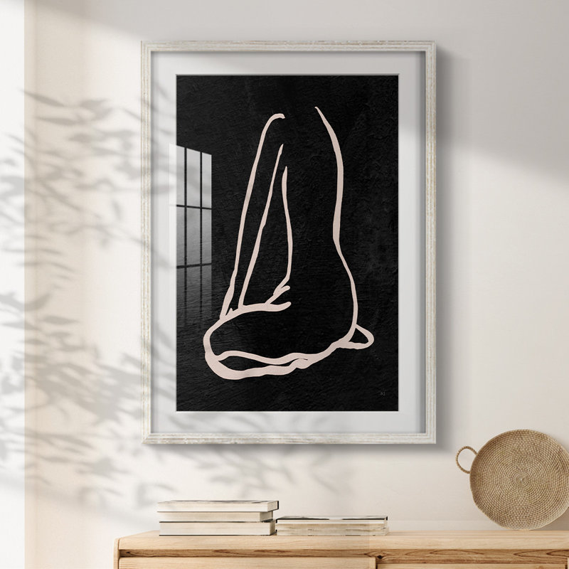 Personnage foncé II - impression encadrée, H 28,5 po x l 20,5 po, Blanc