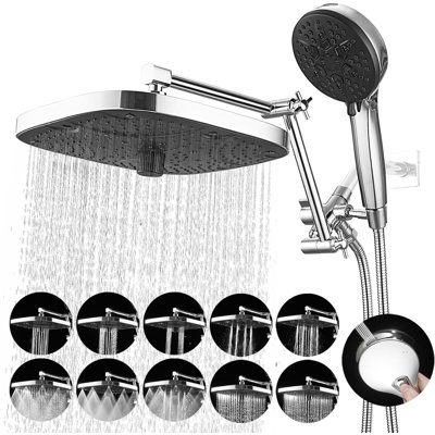 10 Inch Rain Shower Head With Handheld Spray -  INSALER, HJY2ZT