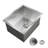 18" L x 15" W Under Mount Square Stainless Steel Bar Sink Single Bowl Kitchen Sink
