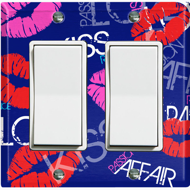 2 - Gang Rocker Standard Wall Plate, Dark Blue