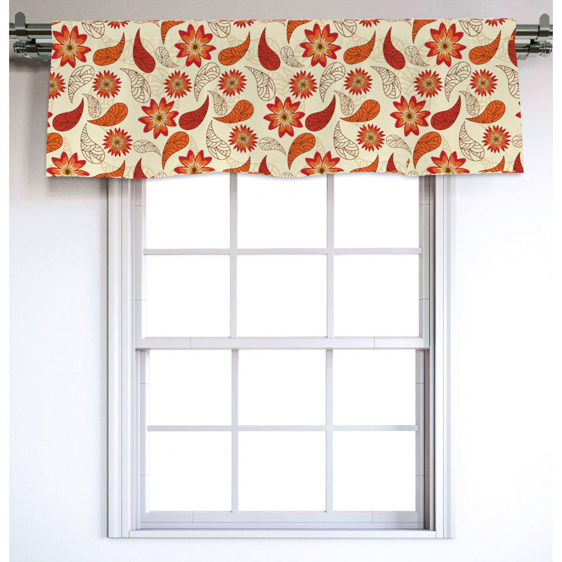 Sateen Floral Ruffled Window Valance