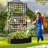 Metal Raised Garden Bed with Trellis, Garden Box for Vegetables and Flowers, Trellis Planter Box for Climbing Plants and Vines, Galvanized Raised Garden Bed, 72"x35" Black-748889372-748889375