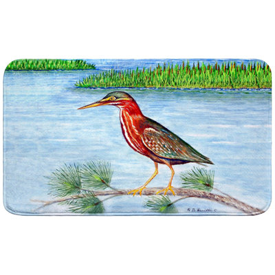 Green Heron II Bath Mat
