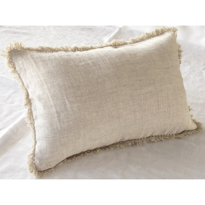 Housse de coussin avec traversin en lin délavé lin 12 pi x 21 po