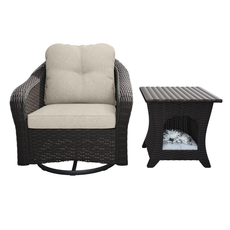 Munisa - Person Patio Conversation Set with Cushions, Beige