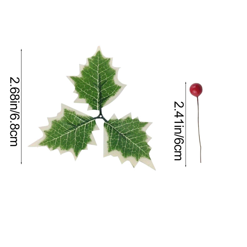 Festive Christmas Holly Leaf, Red