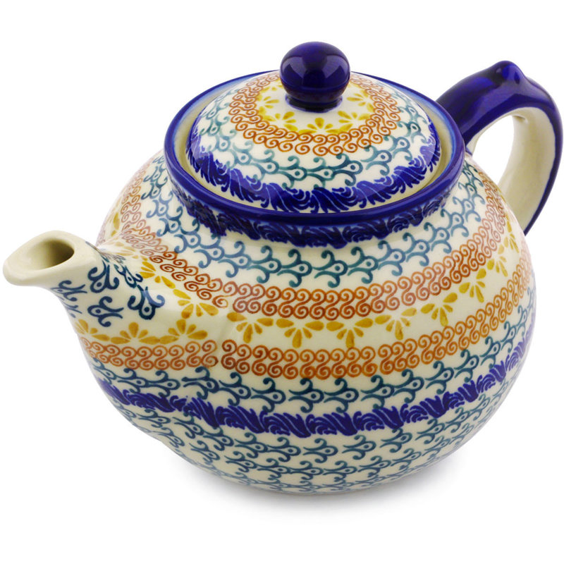 Théière en pierre polie 1,63 qt à tourbillons d’automne