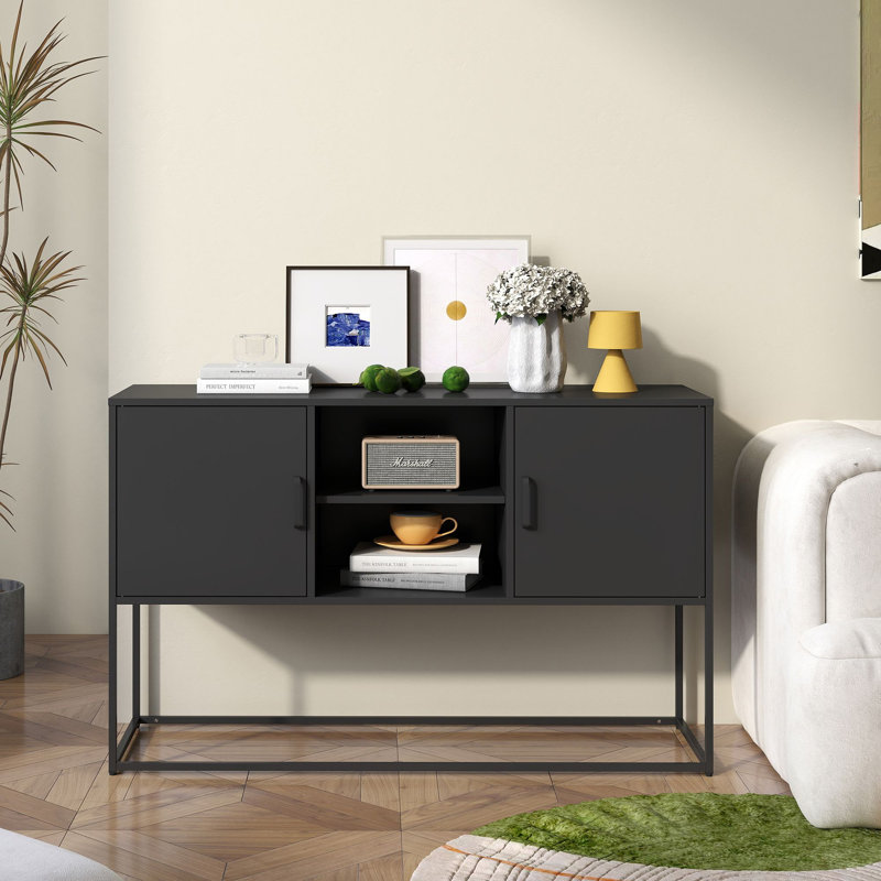 Armoire de rangement 47 po pour salon, Noir