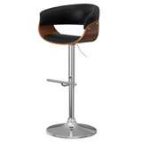 Sheldon Adjustable Swivel Upholstered Mid-Century Modern Bar Stool with Chrome Base