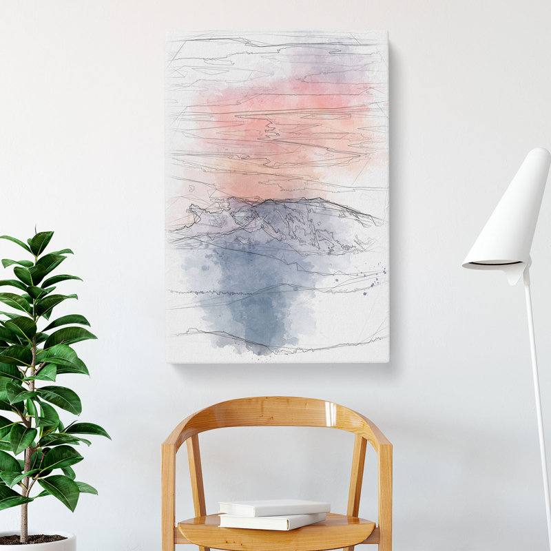 Swiss Mountain - Wrapped Canvas Drawing - Wrapped Canvas, 76cm H x 50cm W x 3cm D