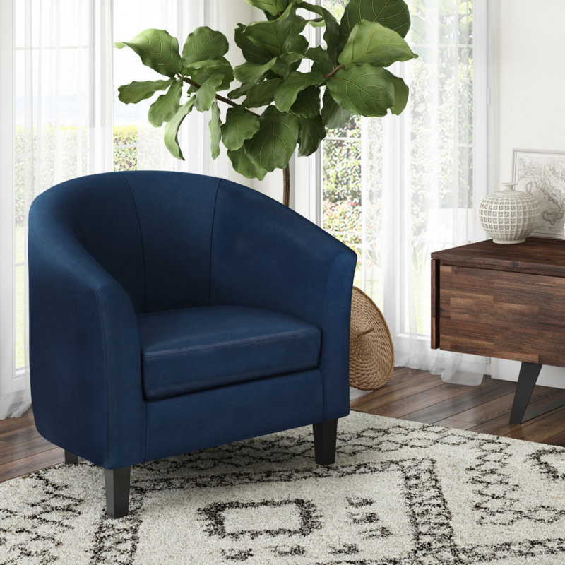  Fauteuil en cuir bleu, Blue