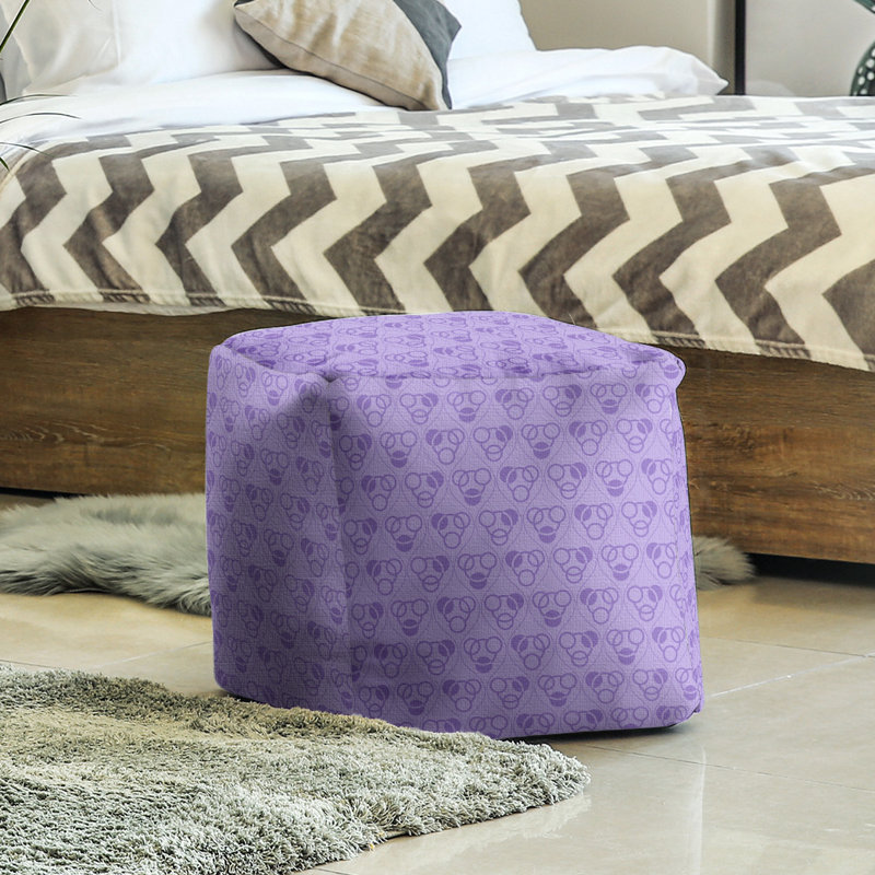 Repose-pieds à cubes classic circle ondulations, Mauve