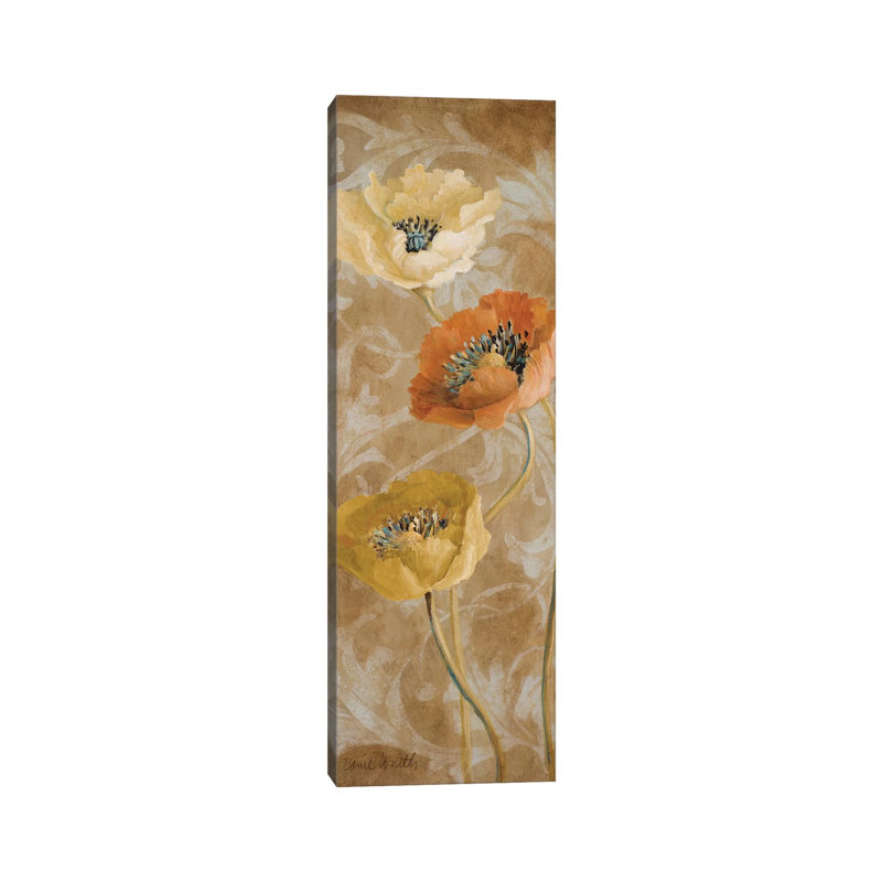 Poppies De Brun II by Lanie Loreth - Wrapped Canvas Panoramic Painting, 30.48 cm H x 91.44 cm W x 1.91 cm D