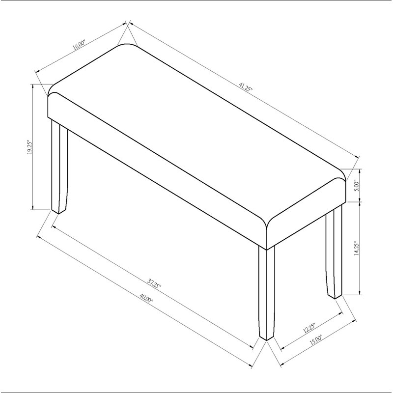 Banc de salle à manger 1pc