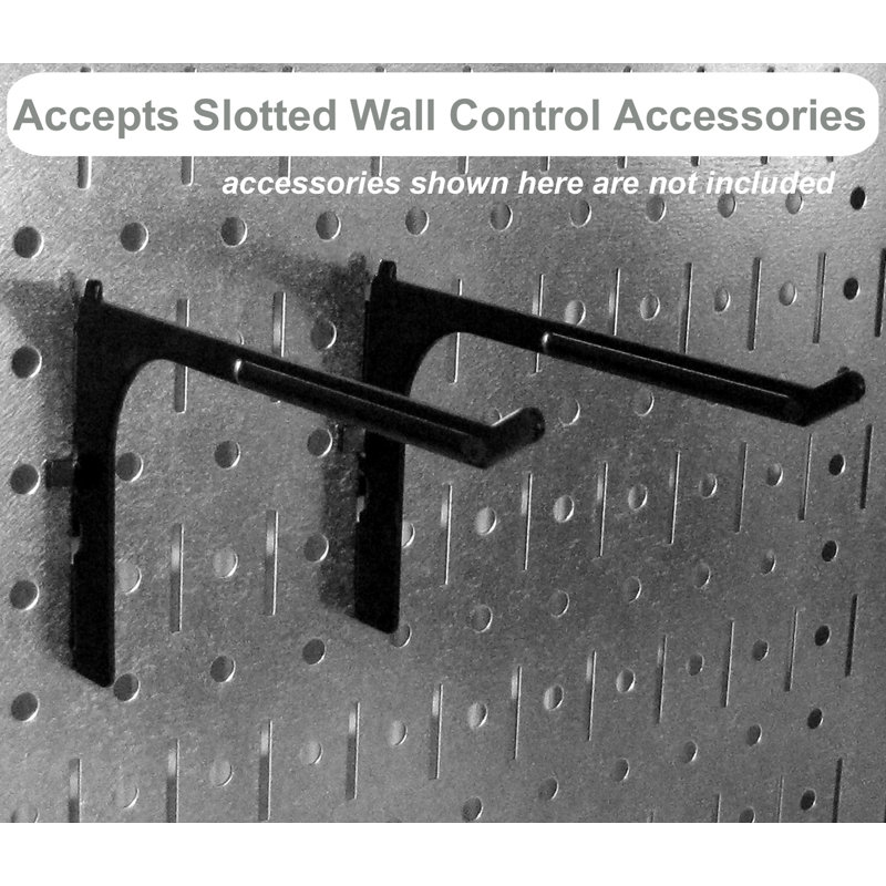 Pegboard Standard Tool Storage 32" H x 48" W Kit, Galvanized and Black