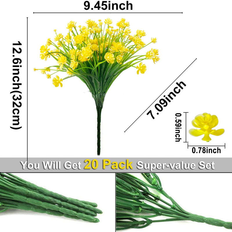 Arrangement floral fleurs de jasmin artificielles, Jaune