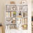 72.8" H x 47.2" W Mid-Century Modern Wood Bookcase with 4 Doors, Double Row Library Storage-522428534