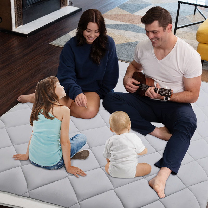 Lit très épais pour le plancher, matelas en mousse à mémoire de forme enroulable, chaise longue pliante, Grand, gris