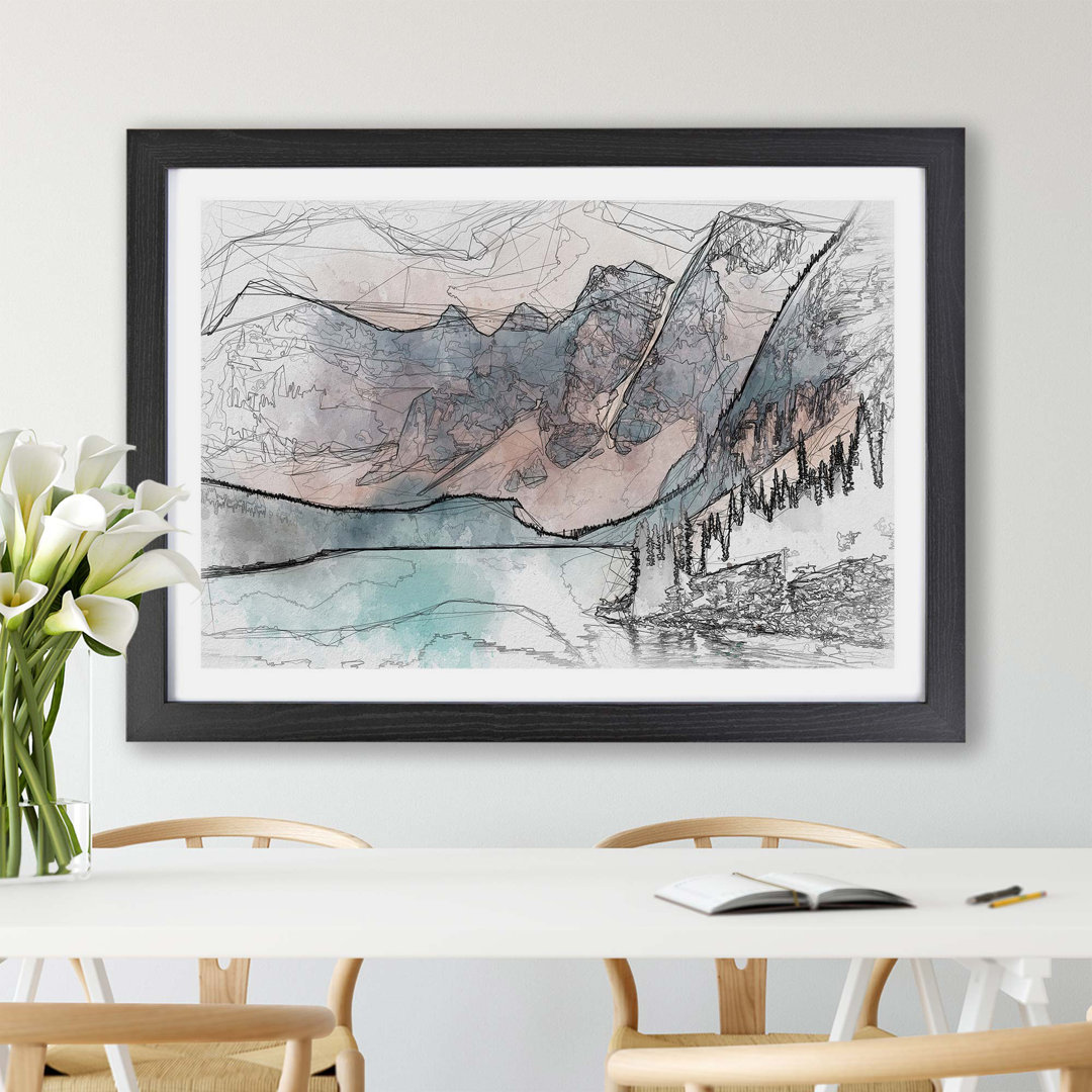 Mountains by Lake Moraine Canada - Framed Print
