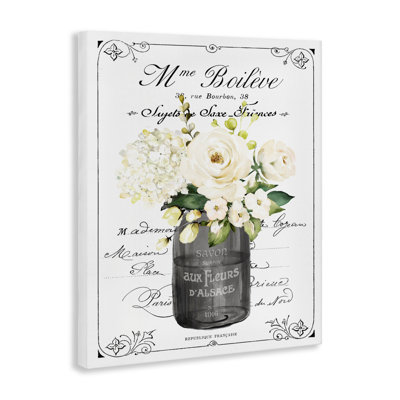 French Vintage Flowers with Script Canvas, design by Lettered and Lined