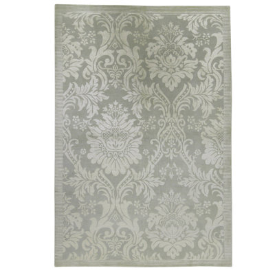 High-Quality Hand-Knotted Light Green Area Rug
