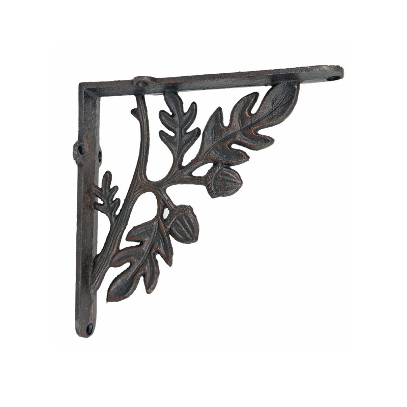Branch and Leaves Shelf Bracket, Antique Black