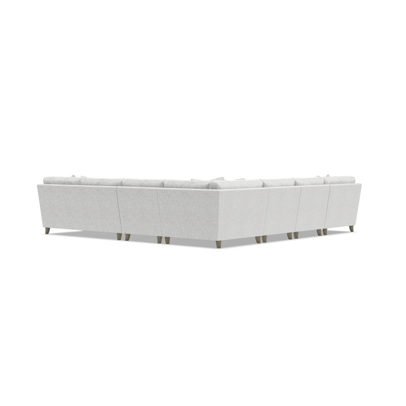 Mila Sectional, Left Hand Facing, White Polyester, 33.5" H x 137" W x 137" D