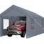 Abri d'auto 10 x 20 pi avec cadre robuste, 2 portes, 4 fenêtres d'aération, gris pour abri d'extérieur 10 pi x 20 pi en acier galvanisé portatif-125408365