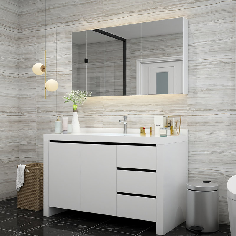 Modern simple floor-to-ceiling bathroom cabinet