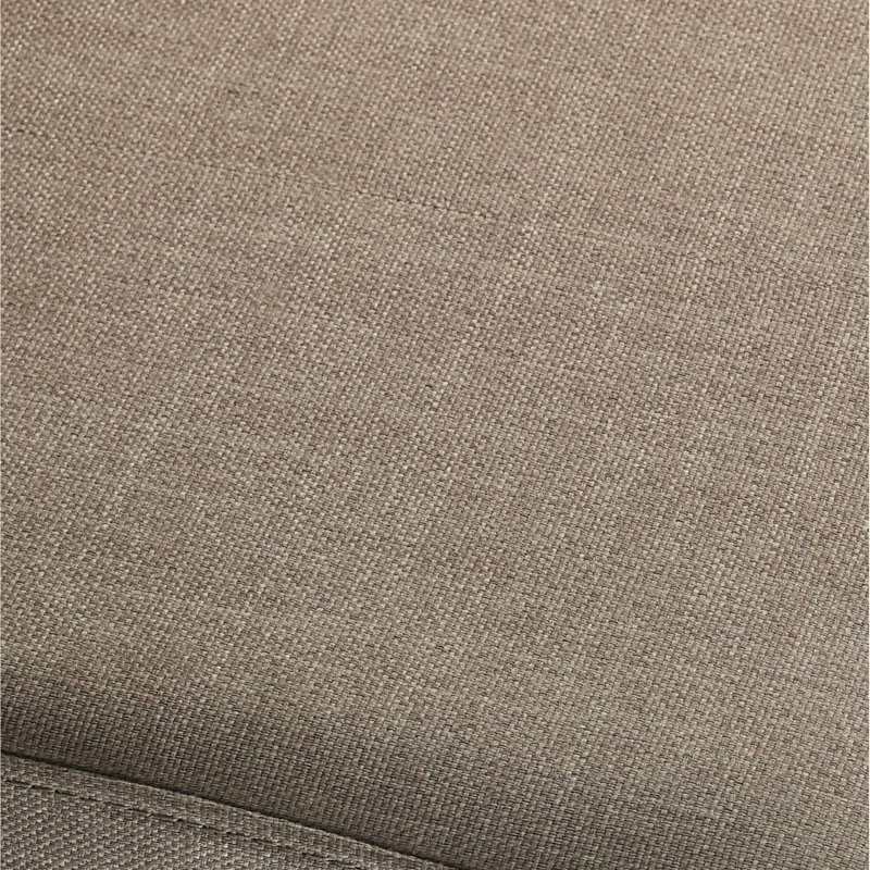 Banc rembourré gris antique avec siège rembourré brun clair et magnifique coussin à garniture cloutée