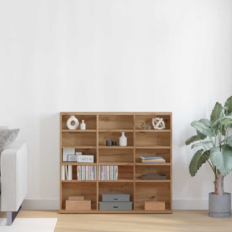 Cleanthes Bookcase, Artisan Oak, 89.5cm H x 100cm W x 23cm D